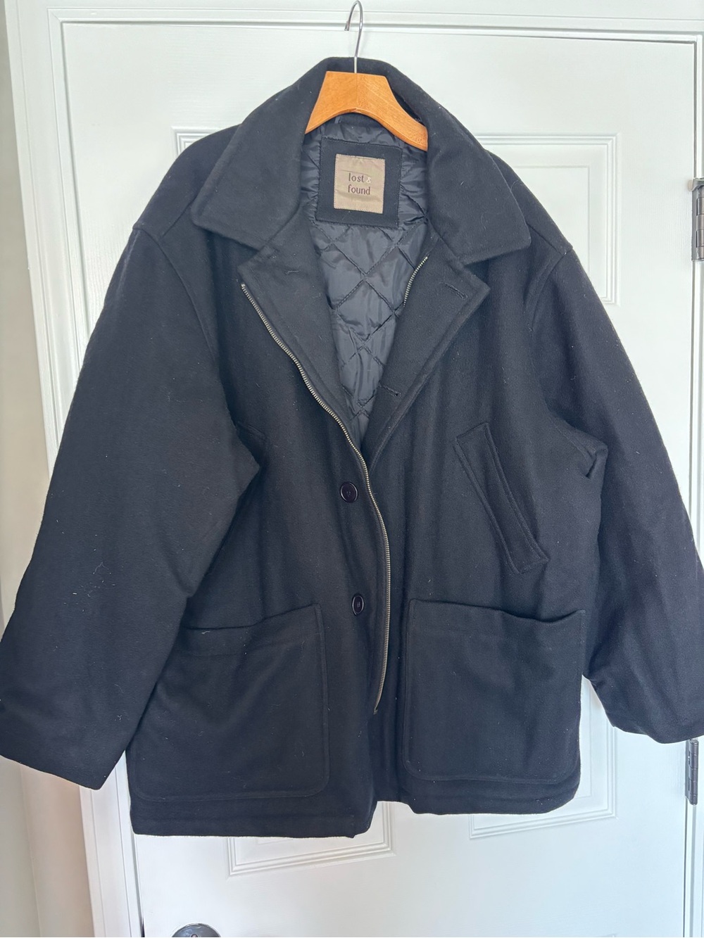 Men's Black Wool  Coat